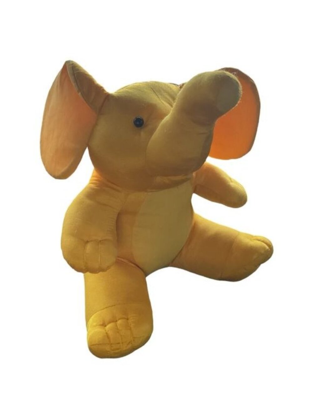 Vtg 90s Yellow Elephant Nylon Parachute Plush Stuffed Animal Toy 9" Kidcore